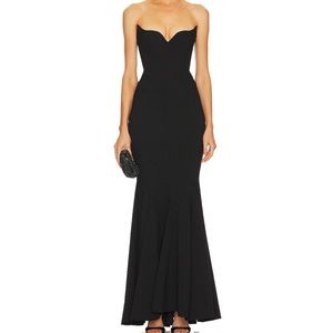 Michael Costello x Revolve Billie Gown in Black